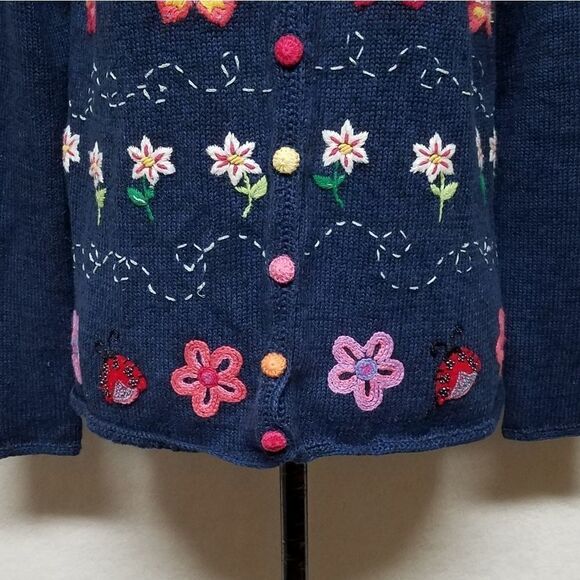 Vintage Y2K tiara blue knit butterfly cardigan - Picture 10 of 15